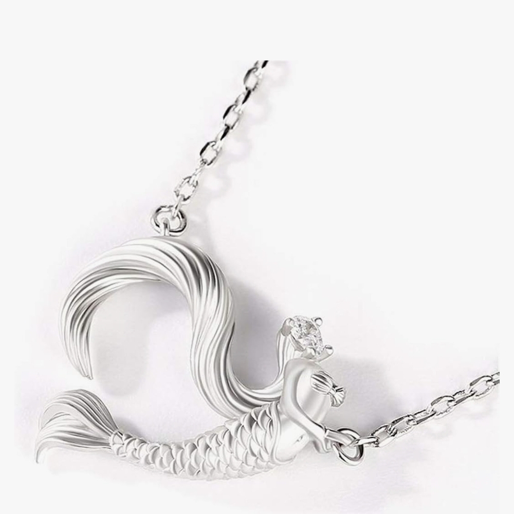 Silver Mermaid Pendant Necklace